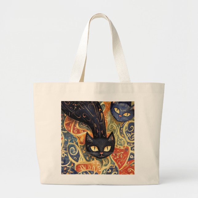 Elegante Cat Tote Bag Jumbo Stoffbeutel (Vorne)
