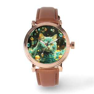 Elegante Cat Uhr für Katzenliebhaber