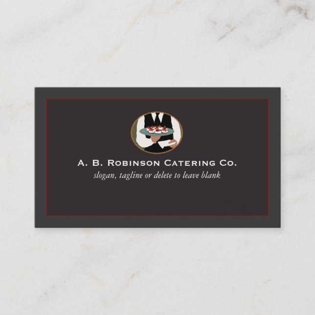 Elegante Catering Business Card Visitenkarte (Vorderseite)