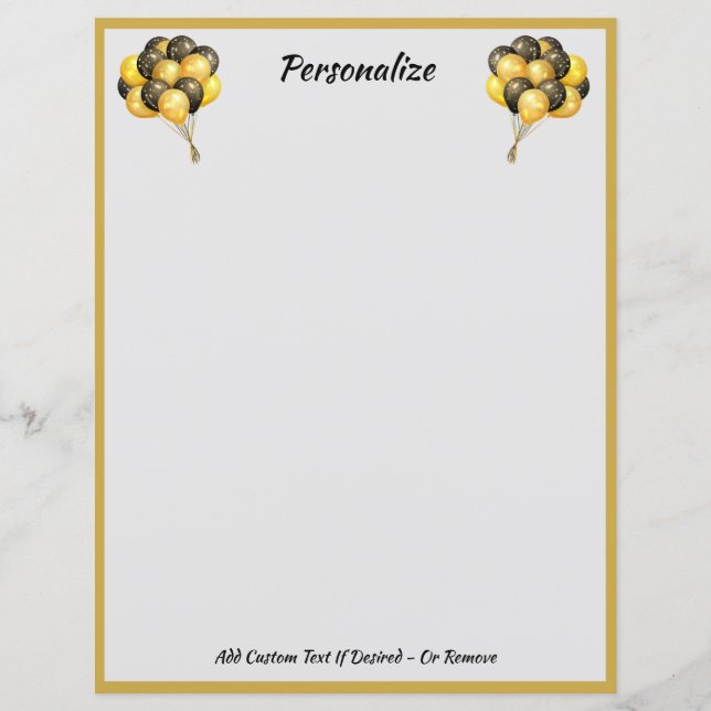 Elegante Celebration Balloons Black & Gold (Vorderseite)