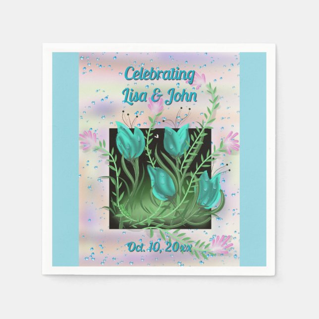 Elegante Celebration Personalisiert Paper Napkins Serviette (Vorderseite)