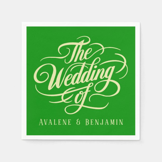 Elegante Celery and Forest Green Color Wedding Serviette (Vorderseite)