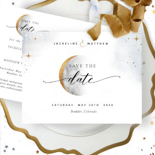 Elegante Celestial Wedding Save the Date Postkarte
