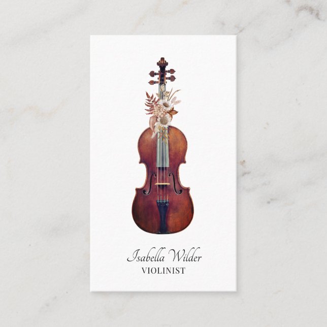 Elegante Cellist Business Card Visitenkarte (Vorderseite)