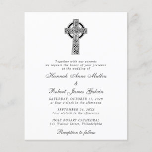 Elegante Celtic Cross Wedding Einladung