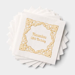 Elegante Celtic Knot Frame Geburtstagsparty Servietten Mit Folie