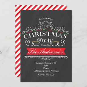 Elegante Chalk Weihnachtsfeier Einladungen