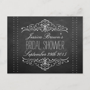 Elegante Chalkboard Brautparty Rezeptionskarten Einladungspostkarte