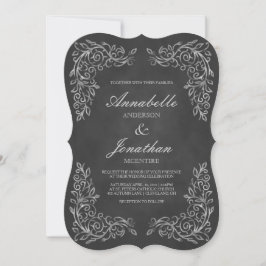 Elegante Chalkboard Filigree Wedding Einladung