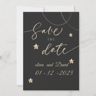 Elegante Chalkboard Style Save the Date Card | Mod Einladung