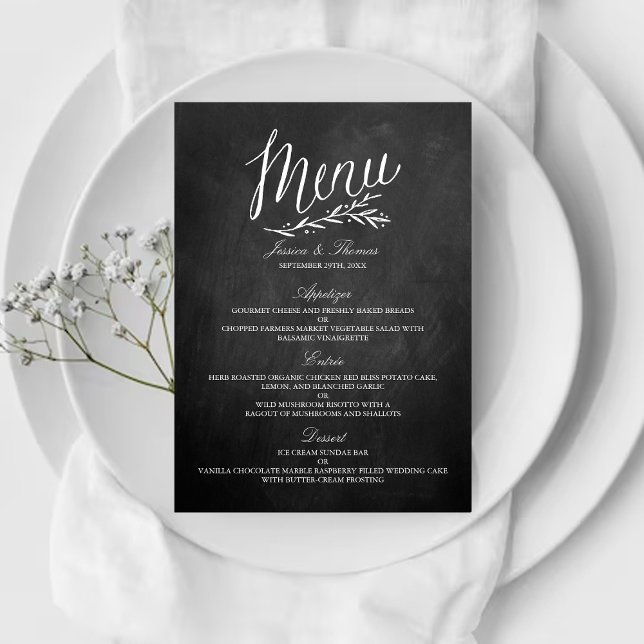 Elegante Chalkboard Wedding Menu Vorlagen (Von Creator hochgeladen)