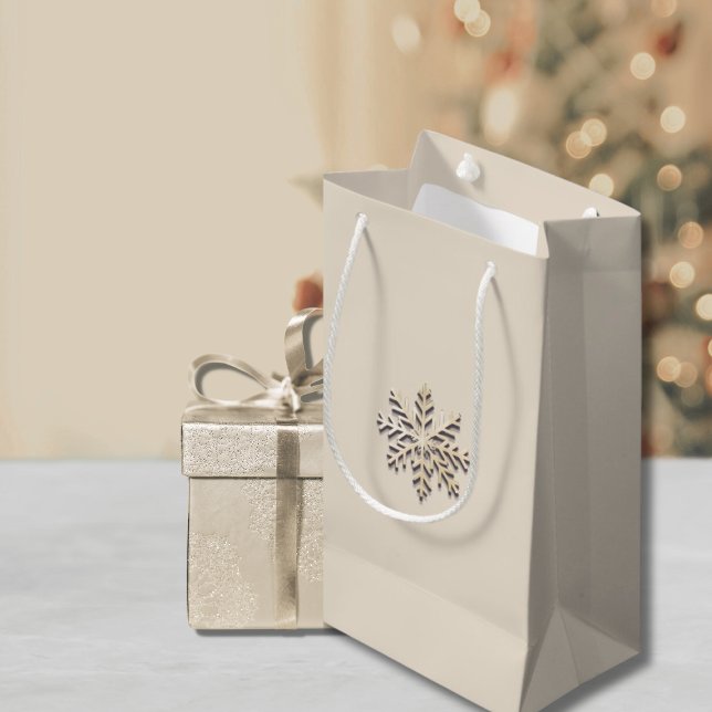 Elegante Champagne Snowflake Geschenktasche Kleine Geschenktüte (Von Creator hochgeladen)