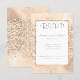 ELEGANTE CHAMPAGNE SPARKLE UAWG INVITATION EINLADUNG