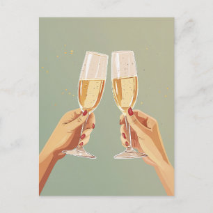 Elegante Champagne Toast Celebration Postkarte