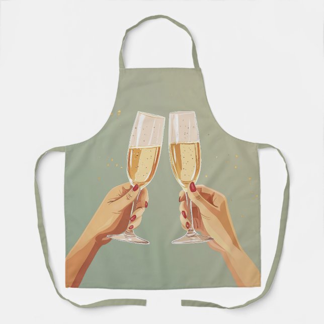 Elegante Champagne Toast Celebration Schürze (Vorderseite)