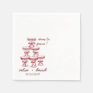 Elegante Champagne Tower Wedding Serviette