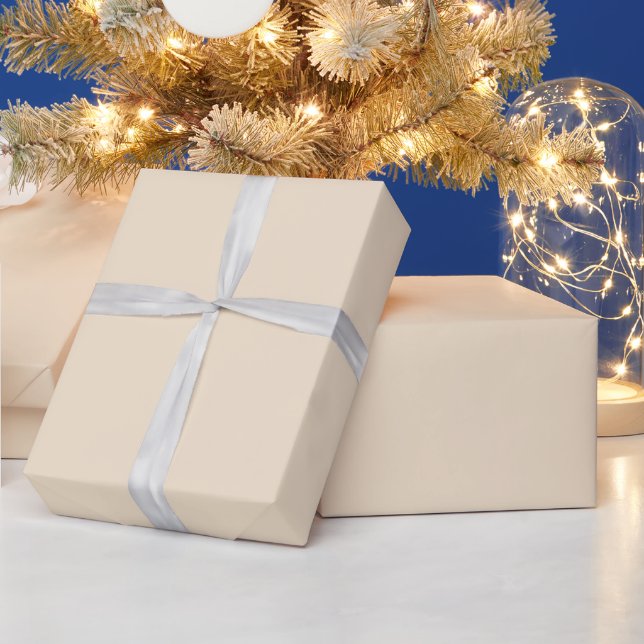 Elegante Champagner-Einfarben-Hochzeit Geschenkpapier (Feiertage)