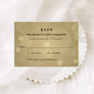 Elegante Champagner Gold und Black Wedding RSVP Karte
