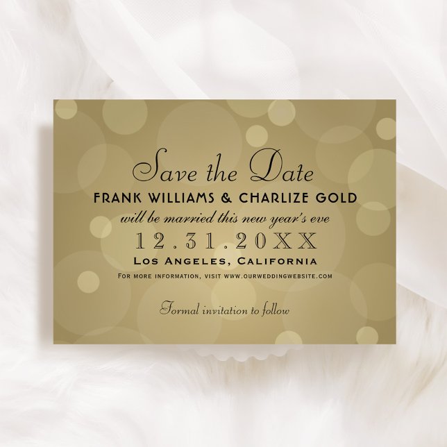 Elegante Champagner Gold und Black Wedding Save The Date (Von Creator hochgeladen)