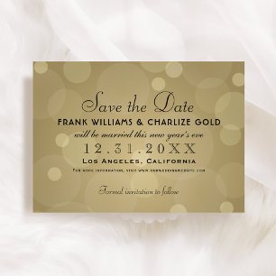 Elegante Champagner-Gold- und Schwarze Hochzeit Save The Date