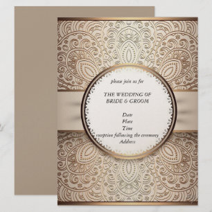 Elegante Champagner-Hochzeitseinladungen Einladung