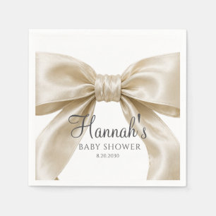 Elegante Champagner-Satin-Schleifen-Baby-Mädchen-P Serviette