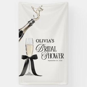 Elegante Champagner-Schwarz-Weiß-Brautjunggesellin Banner