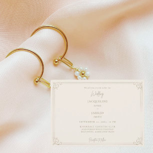 Elegante Champagner-Schwung-Hochzeit  Einladung