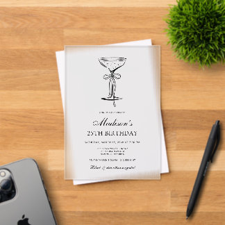 Elegante Champagner-Soiree-Geburtstagseinladung Acryleinladungen