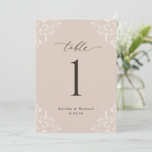 Elegante Champagner-Tan-5x7-Hochzeitstischnummern Einladung