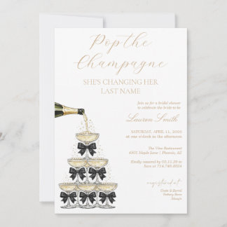 Elegante Champagner-Turm-Hochzeitsdusche-Einladung Einladung