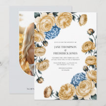 Elegante Champagner- und Staubblaue Blumenhochzeit
