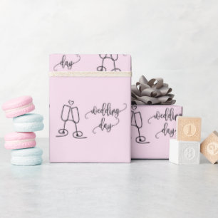 Elegante Champagnergläser Hochzeitstag Rosa Nahtlo Geschenkpapier