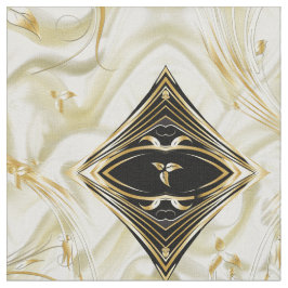 Elegante Champane Silk & Gold abstrakte Blume Fabr Stoff