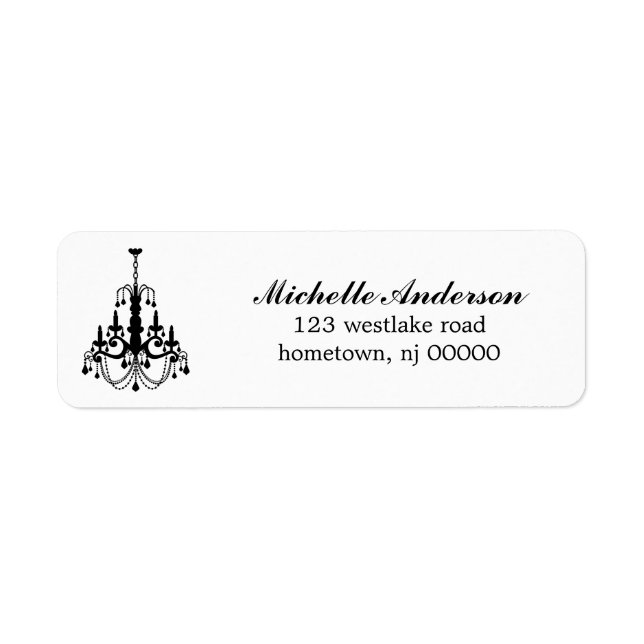 Elegante Chandelier Address Labels (Vorne)