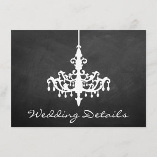 Elegante Chandelier Chalkboard Wedding Collection Begleitkarte