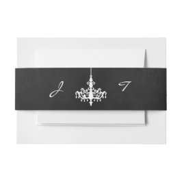 Elegante Chandelier Chalkboard Wedding Collection Einladungsbanderole