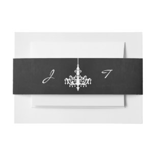 Elegante Chandelier Chalkboard Wedding Collection Einladungsbanderole