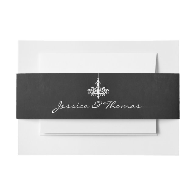 Elegante Chandelier Chalkboard Wedding Collection Einladungsbanderole (Vorderseite Beispiel)
