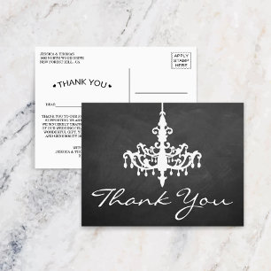 Elegante Chandelier Chalkboard Wedding Collection Postkarte