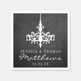 Elegante Chandelier Chalkboard Wedding Collection Serviette