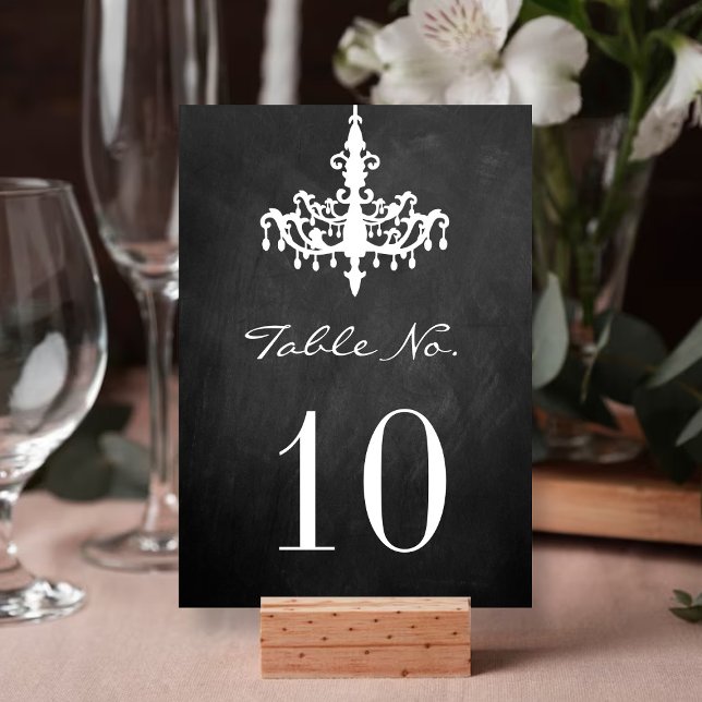 Elegante Chandelier Chalkboard Wedding Collection Tischnummer (Von Creator hochgeladen)