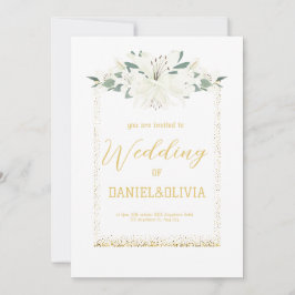 Elegante Charm Green Wildblume Wedding Einladung