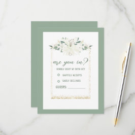 Elegante Charm Green Wildblume Wedding RSVP Karte