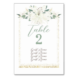 Elegante Charm Green Wildblume Wedding Tischnummer