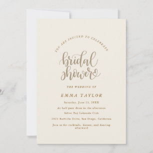 Elegante Charm Ivory & Gold Wildblume Bridal Einladung