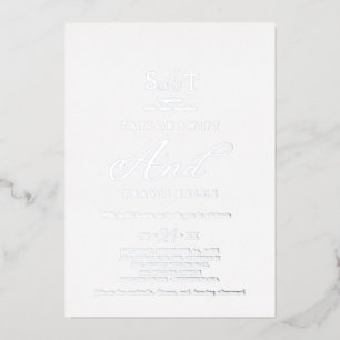 Elegante Charm Monogram Gold Foil Wedding Folieneinladung