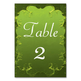 Elegante Chartreuse Blue Wedding Reception Tischnummer