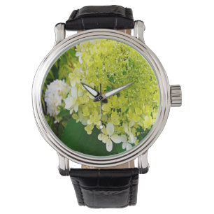 Elegante Chartreuse Green Limelight Hydrangea Armbanduhr