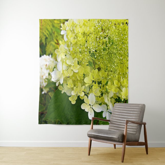 Elegante Chartreuse Green Limelight Hydrangea Wandteppich (Beispiel)